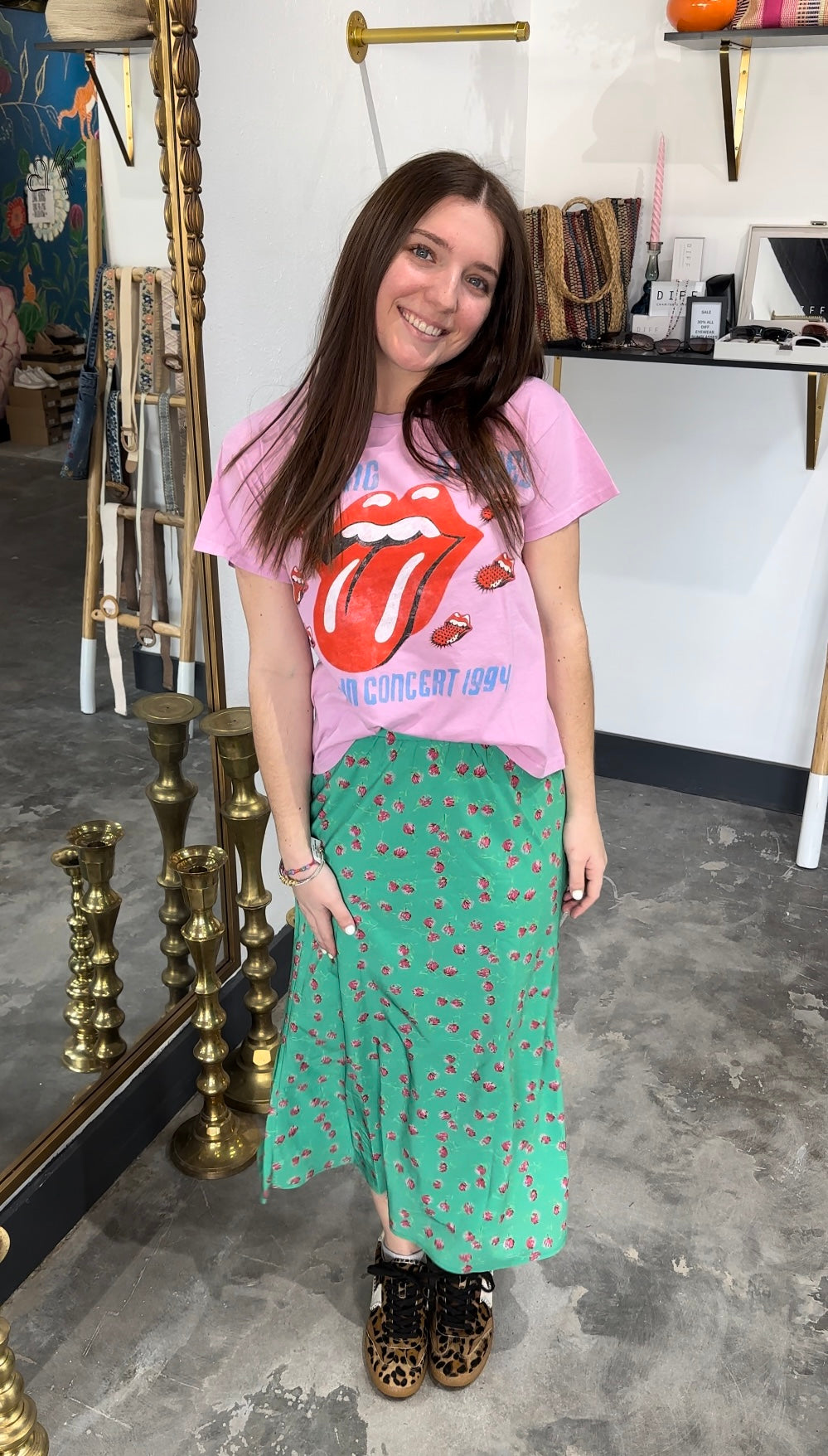 Pink Rolling Stones Tee
