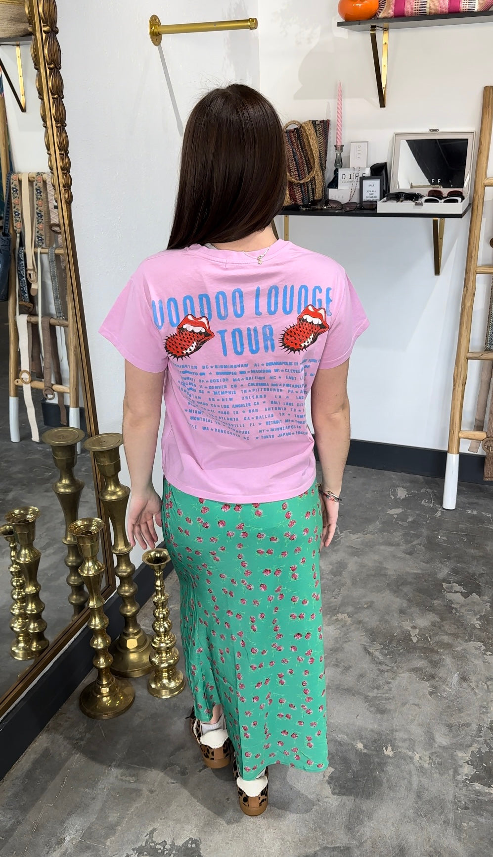 Pink Rolling Stones Tee