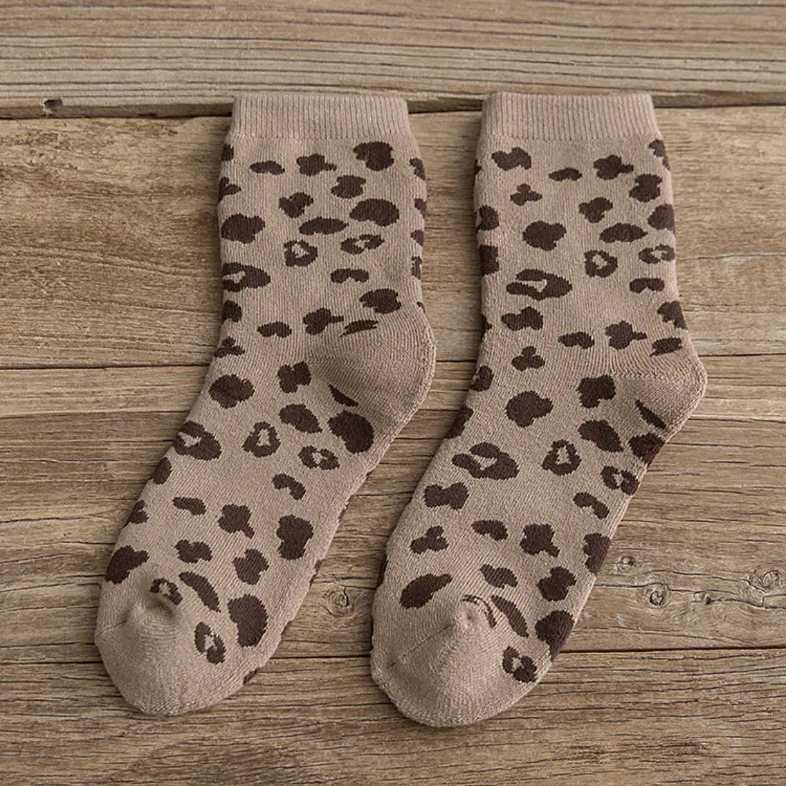 Khaki Leopard Sock