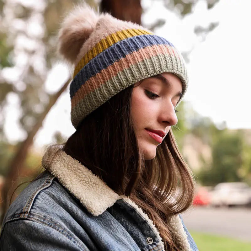 Pink Stripe Beanie