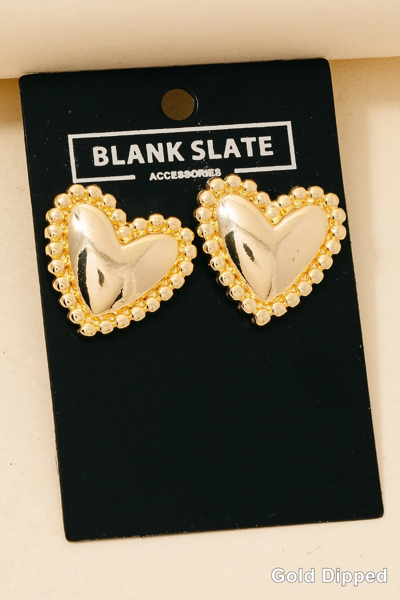 Gold Heart Shield Stud