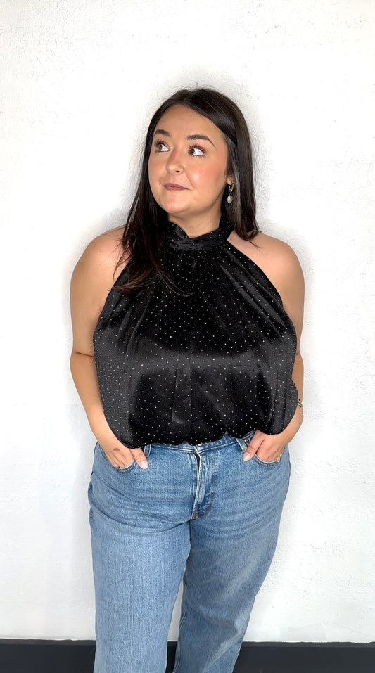 Too Cute Halter Top - Black