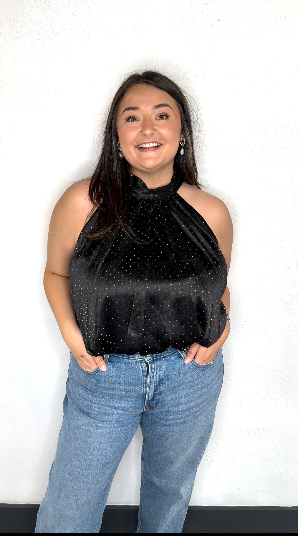 Too Cute Halter Top - Black