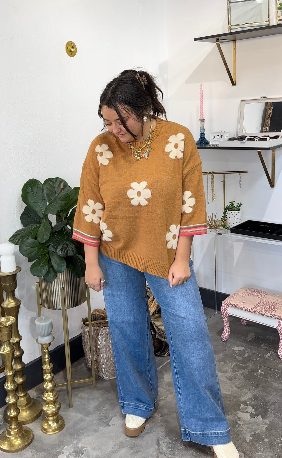 Retro Flowers Sweater