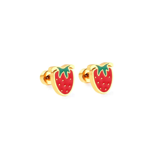 Screwback Stud Earring - Strawberry