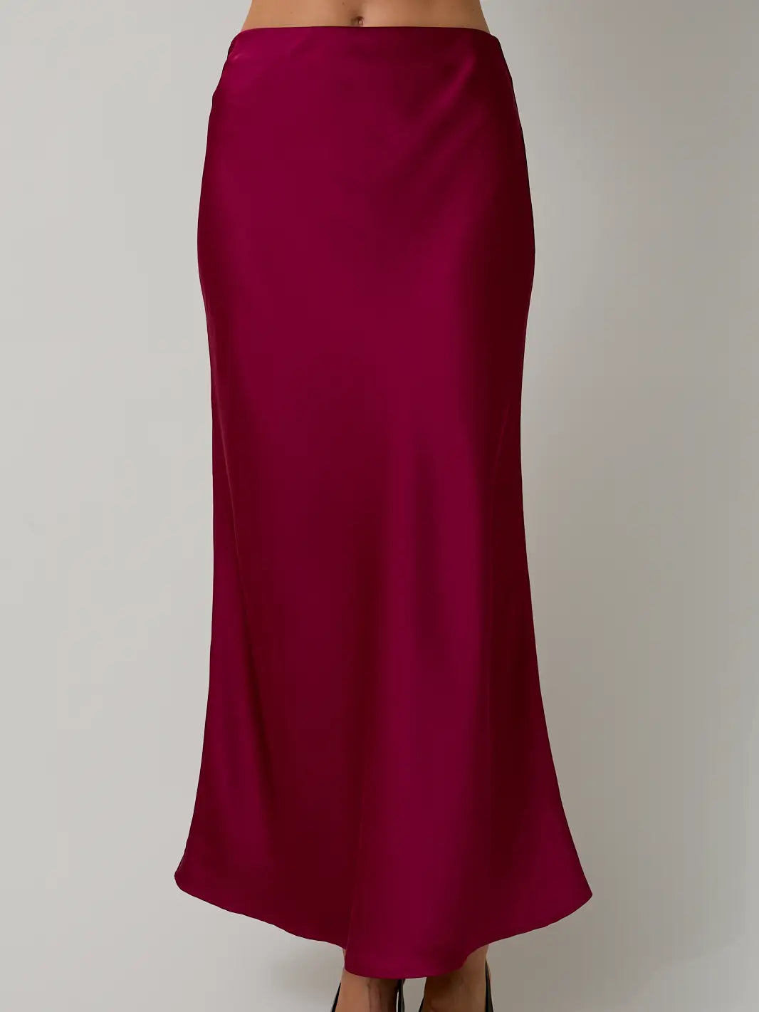 Cranberry Satin Skirt