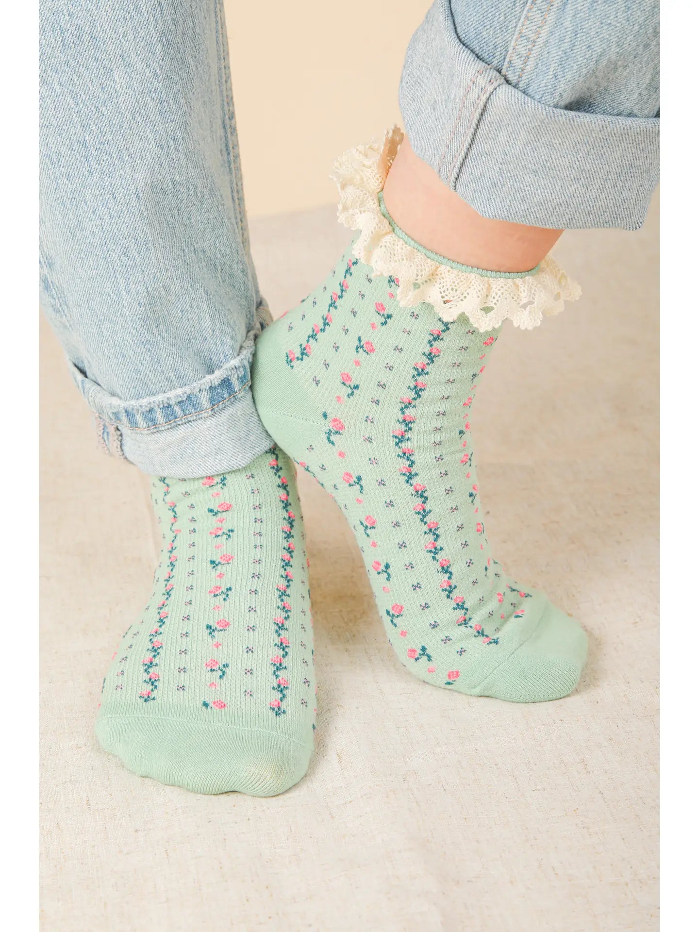 Frill Sock - Sage
