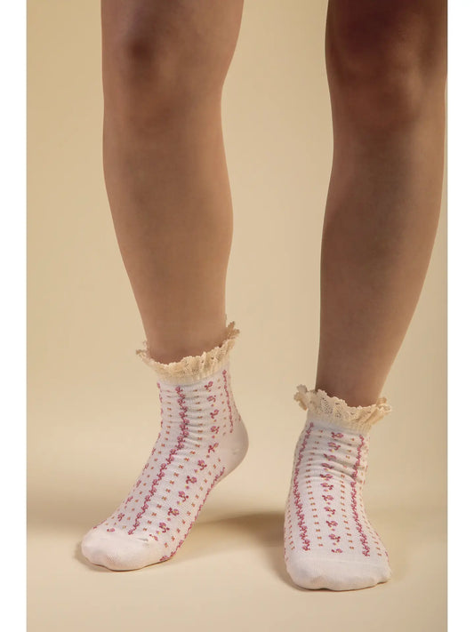 Frill Sock - White