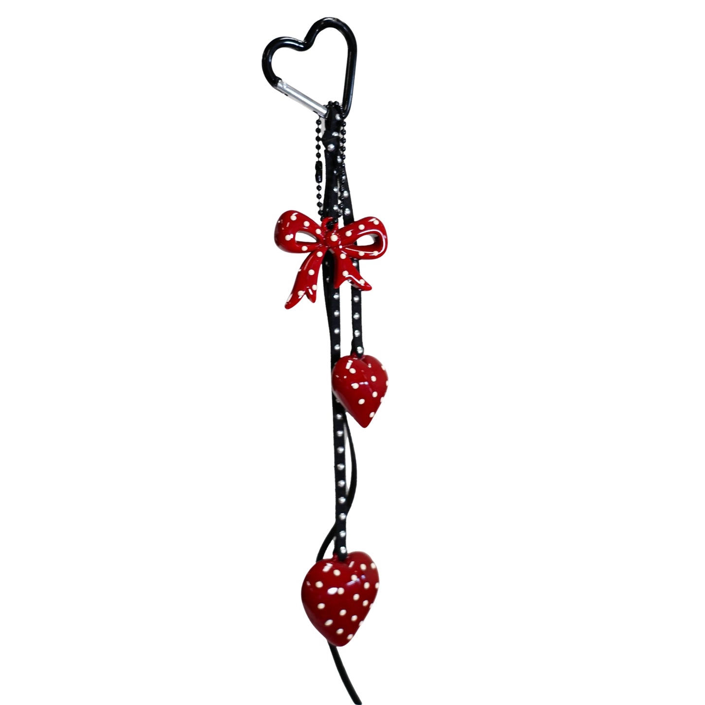 Bow Heart Bag Charm