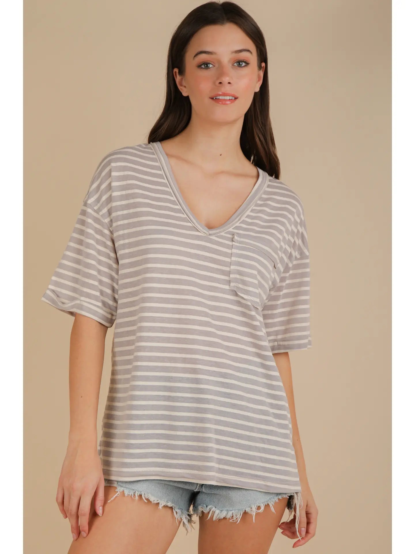 Gray Stripe Tee