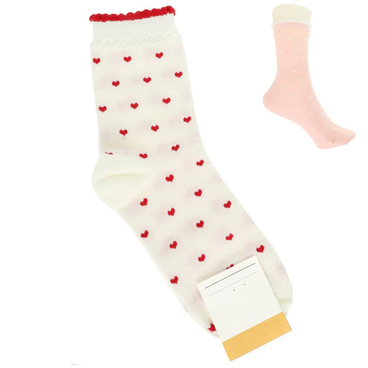 White Heart Sock