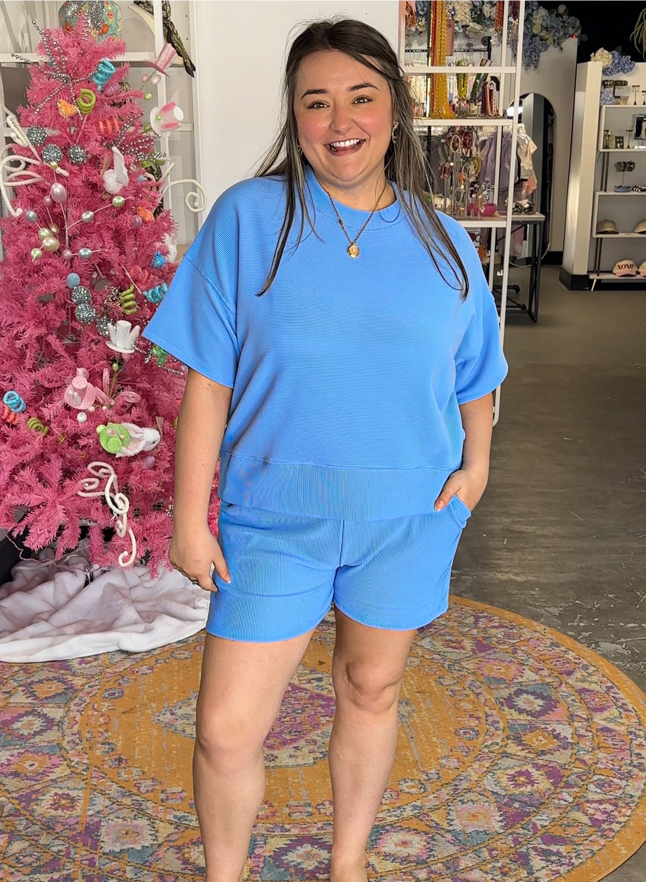 Everyday Ribbed Bottoms - Blue