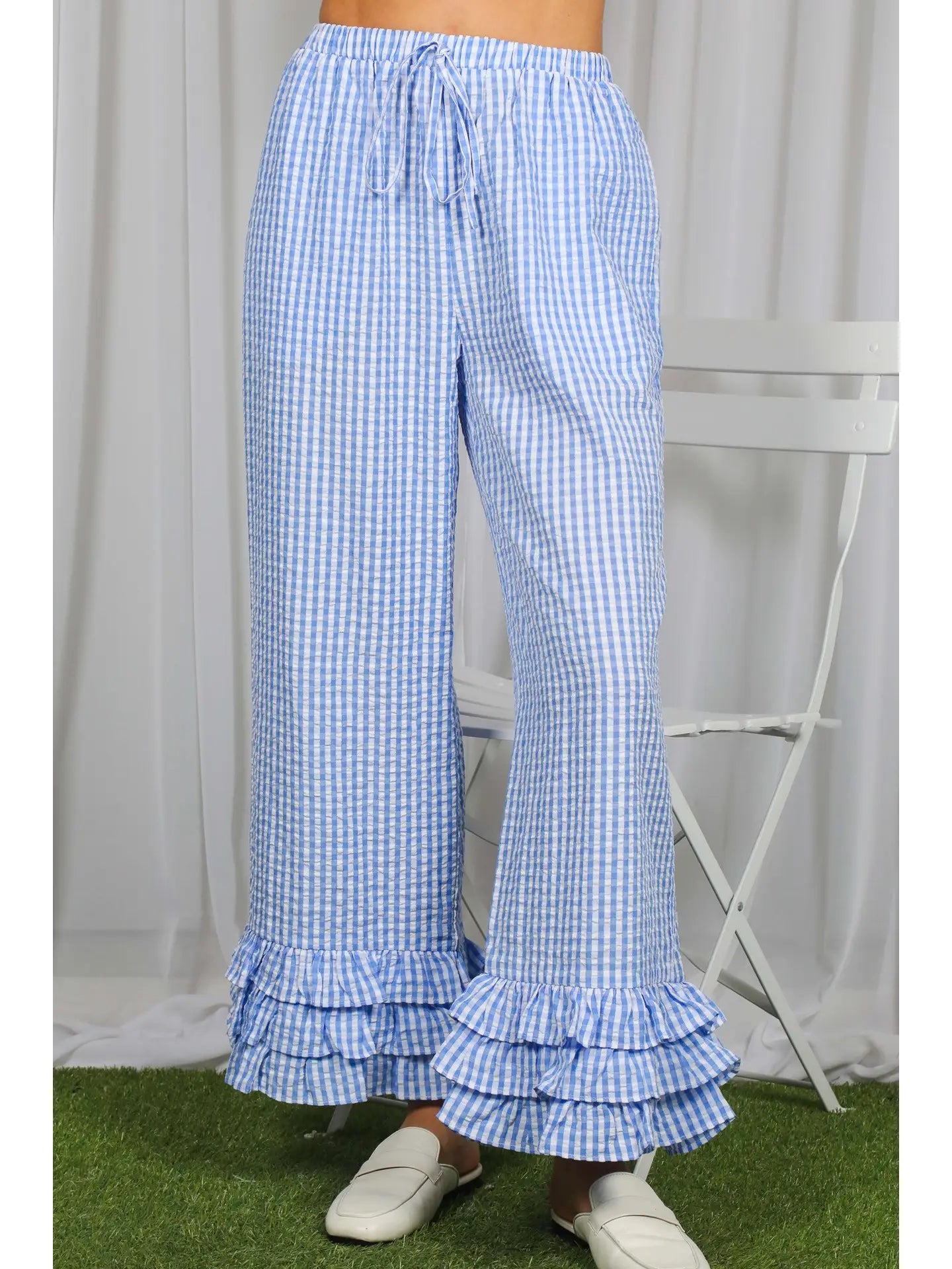 Jentry Ruffle Pants - Blue