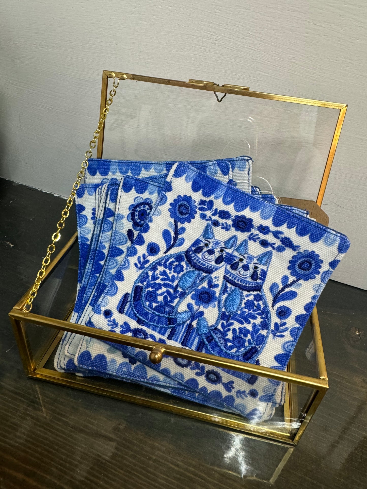 Blue and White Coaster