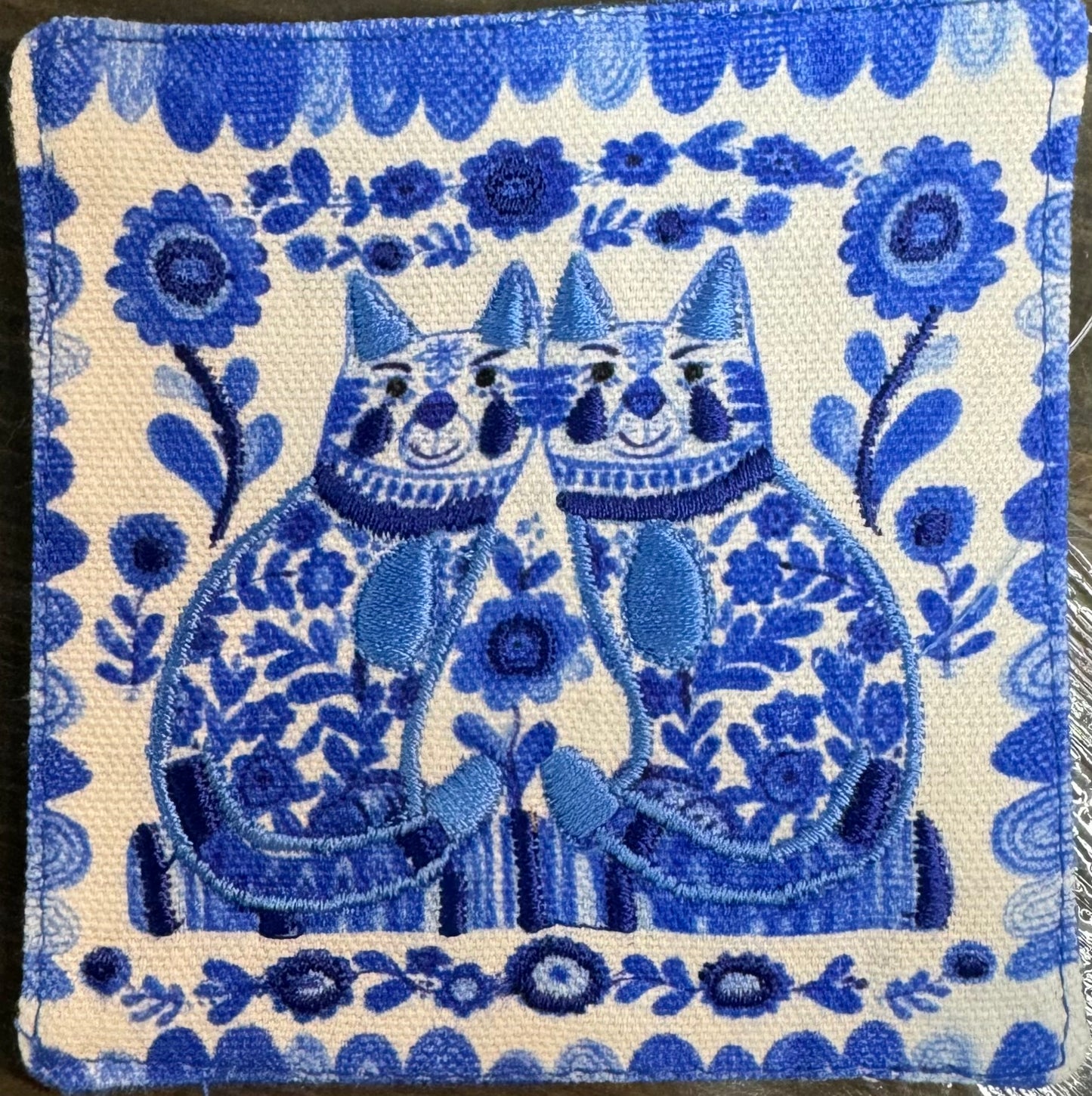 Blue and White Coaster