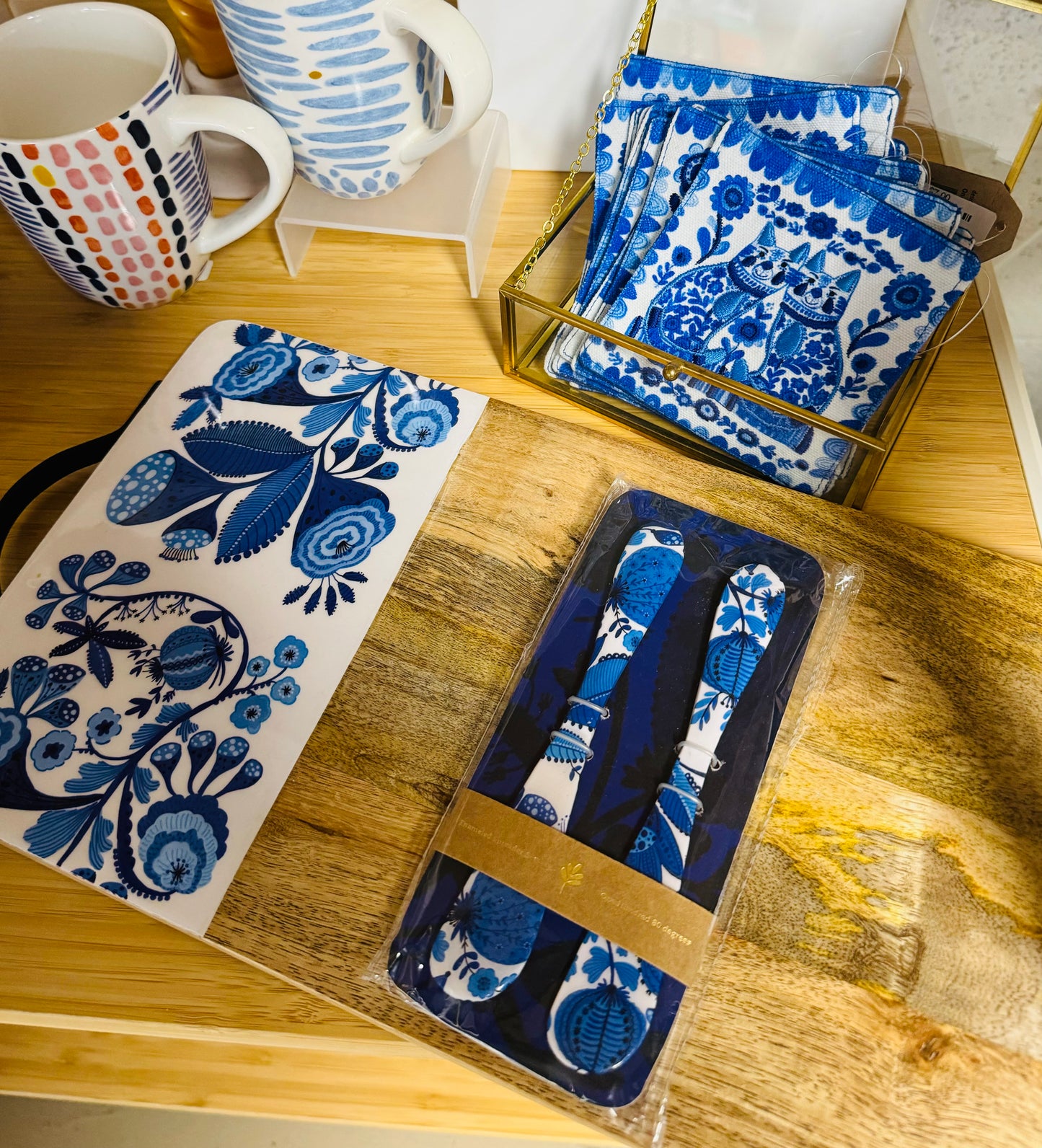 Blue and White Cutting Board