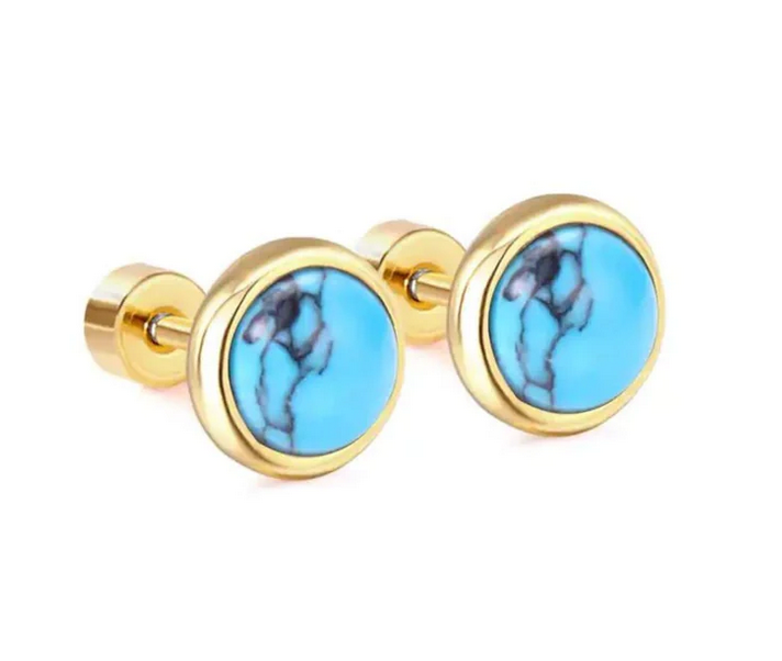 Screwback Stud Earring-Turquoise Studs