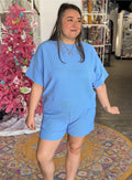 Everyday Ribbed Top - Blue - Motley Market