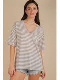Gray Stripe Tee - Motley Market