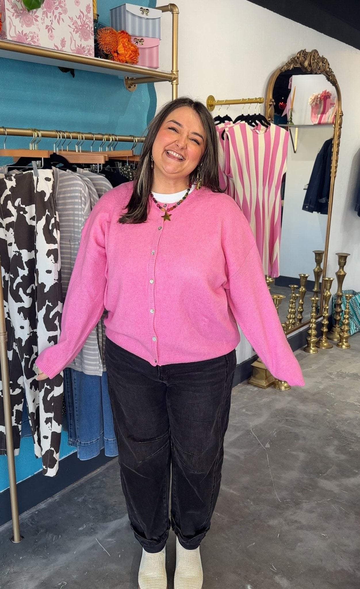 Molleigh Cardigan - Pink - Motley Market