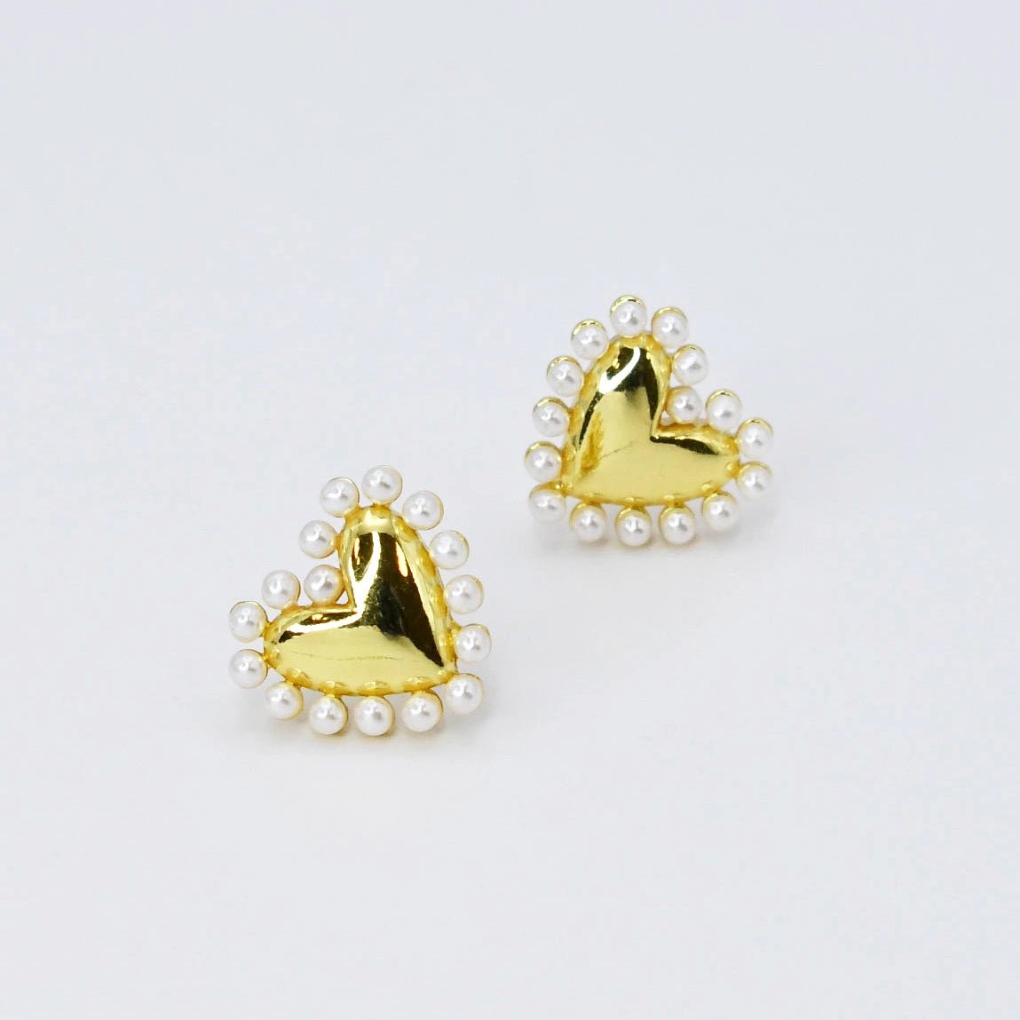 Pearl Heart Stud - Motley Market
