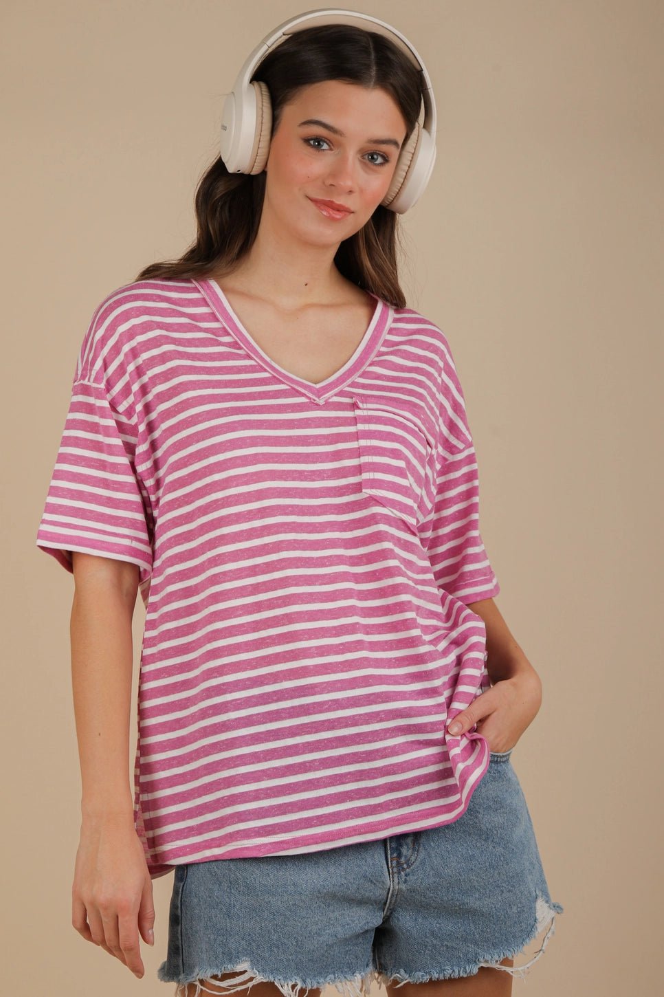 Pink Stripe Tee - Motley Market