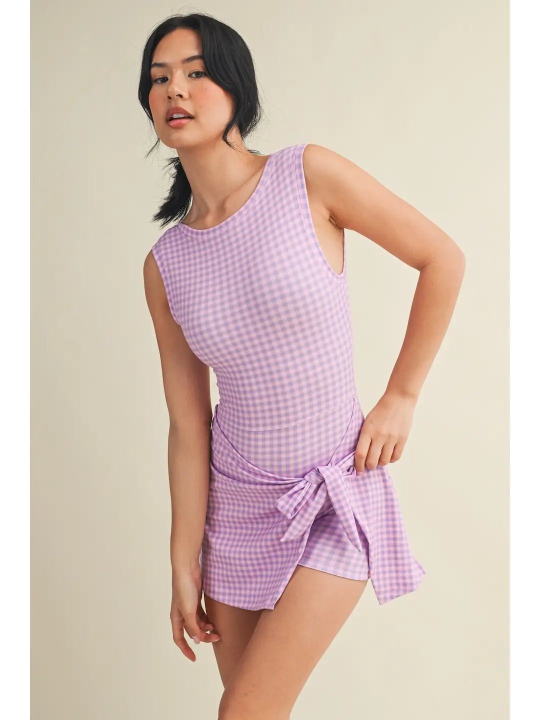 purple gingham dress Active Zip Its tiered silhouette and adorable gingham print make it chic and classy JESSIE DRESS in "1/2 Inches