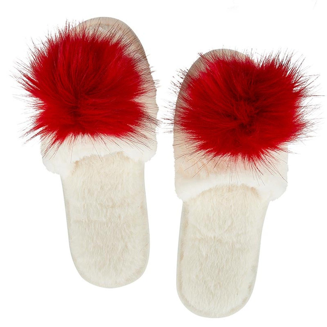 White and Red Slippers - Motley Market