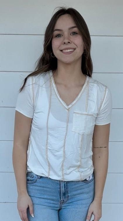 White Outseam So Soft Pocket Tee - Motley Market